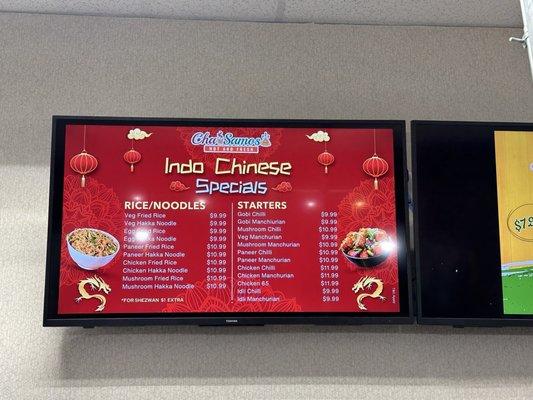 Indo Chinese menu