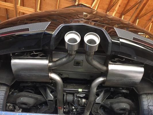 Dual borla exhaust on a Cadillac cts-v