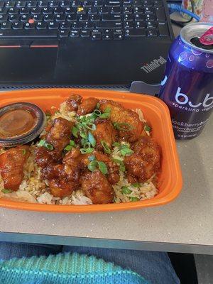 Orange chicken and fried rice