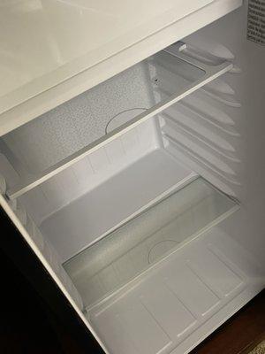 Refrigerator was dirty and had a weird smell