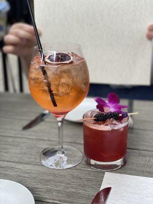 Aperol Spritz and Hoboken cocktail