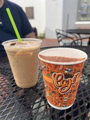 Sea salt pecan latte iced and chai latte