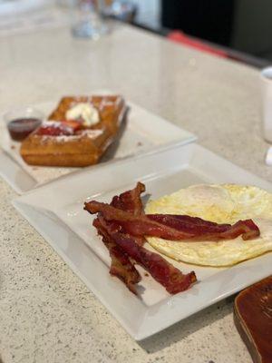 Breakfast combo with half waffle