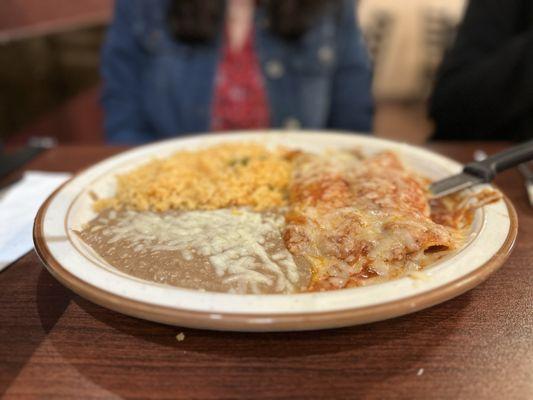 Enchiladas with carnitas