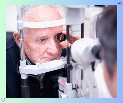 Man Receiving an Eye Exam at Michigan Eye Institute