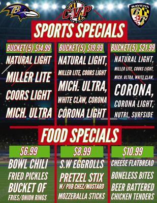 NFL Specials! Available Everygame!