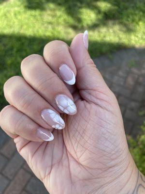 Today's French manicure with a twist! Anna nailed it!