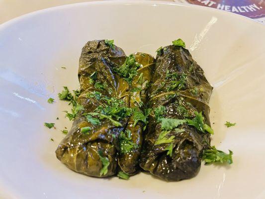 Stuffed grape leaves. Some of the best I've had