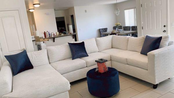 Custom 3 piece sectional - Double chaise .