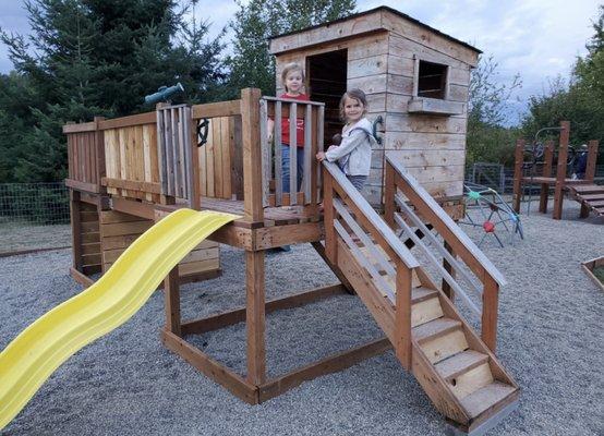 Our Outdoor Playground was updated last summer with a new play structure, Mud Kitchen, multiple forts, and a new maritime area.