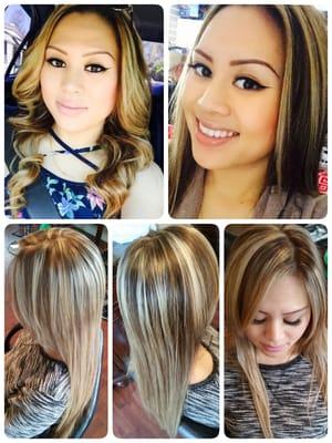 Root touch up and lighter highlights for this beauty