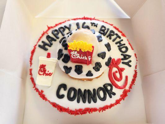 Chik-fil-A Themed Donut Cake