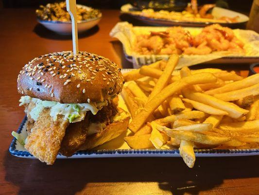 Crunch-Fried Flounder Sandwich Chesapeake Fries