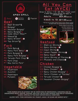 New menu