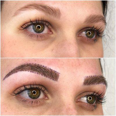 Microblading B&A done by Lyndsey @malone.wax.and.micro