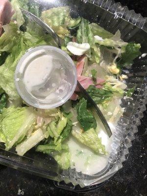 Salad had at least a cup of water just sitting at the bottom of my Cobb salad