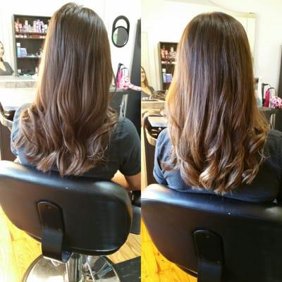 Before and after hair painting