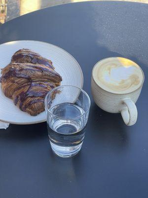 Berry Croissant and Cappuccino