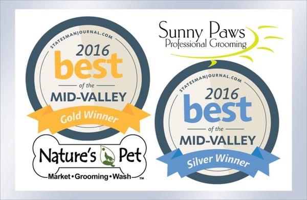 Nature's Pet Market voted the Best Pet Store and Best Groomers for 2016!!