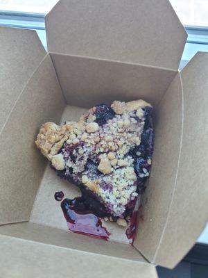 Triple berry crumble pie