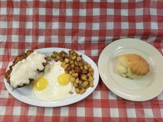 Chicken Fried Steak and Eggs