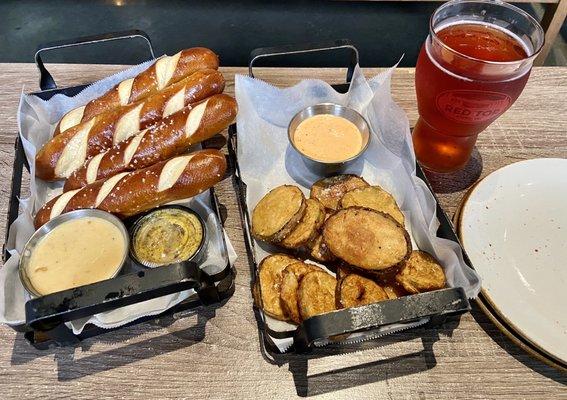 Soft Pretzel Sticks and Fried Pickles