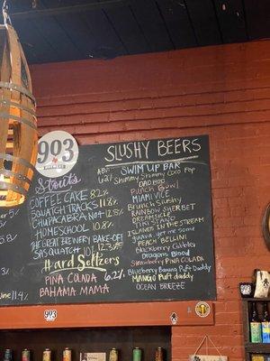 Beer menu