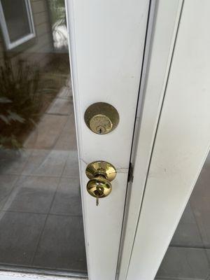 Old dead bolts & old door knobs that needed to be replaced