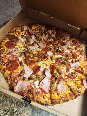 Meat lovers pizza