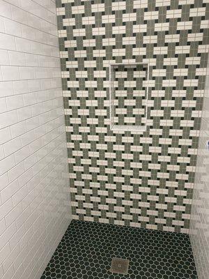 Downstairs shower tile