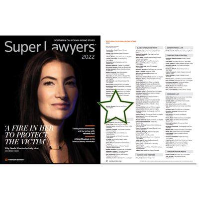 Selected Super Lawyer Magazine Rising Star TWO years in a row!