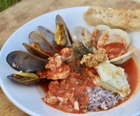 Lionfish, local mussels, local clams