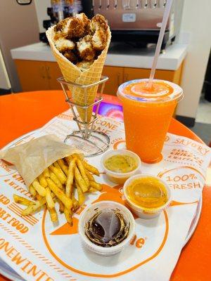 Chick'nCone meal includes a side and drink.