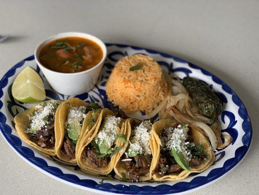 Delicious taco plate !!!!! Charro beans are great !!!