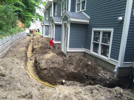 Underground propane lines to multiple town houses