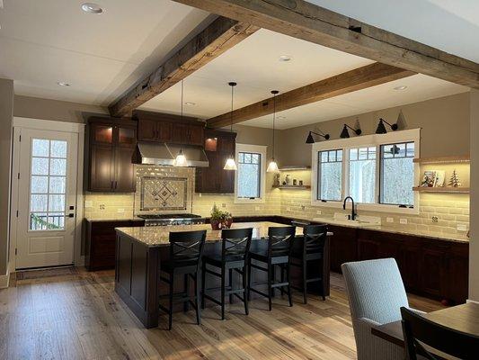 Cherry Shaker Custom cabinets with quartz tops #richwallcabinets