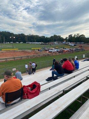 Waiting for demolition derby to start