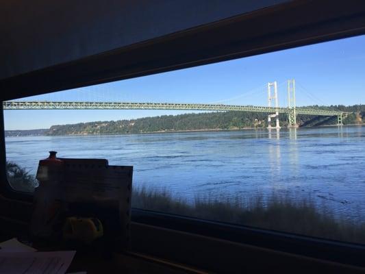 The Narrows Bridge leaving Tacoma on our way to Portland, Oregon.