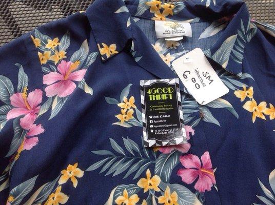 Beautiful Aloha shirt, made in Hawaii, that I purchased at 4Good Thrift.