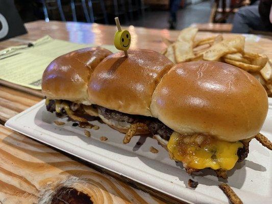 Brisket burger sliders - $13