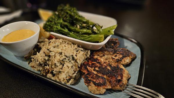 Santorini Chicken with garlic broccolini