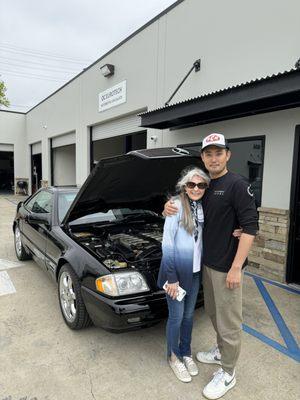 My mom & me & 1996 SL600