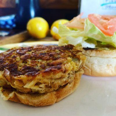 Crab cakes come with homemade tartar sauce