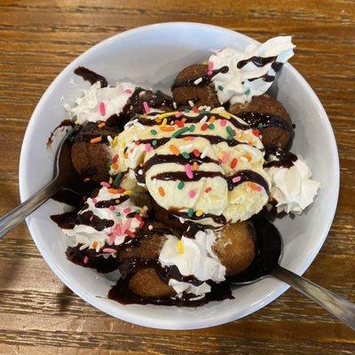 Doughnut holes and ice cream