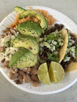 Two taco plate, steak.