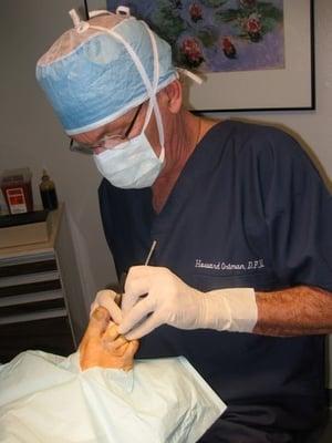 Dr. Ortman during Bunion Surgery