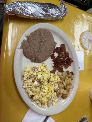 DIY breakfast taco - supposed to be "Bacon and Egg Plate"