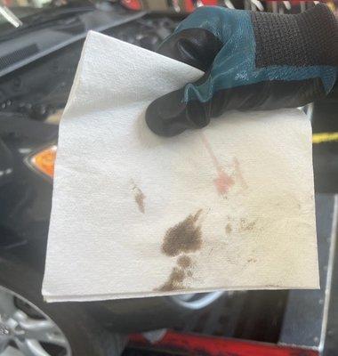 Transmission fluid off dipstick vs new fluid