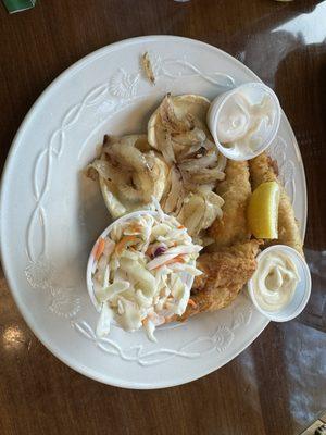 Perch and pierogies