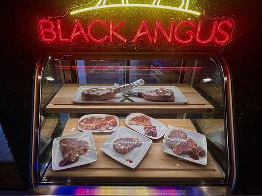 Display of there featured steaks